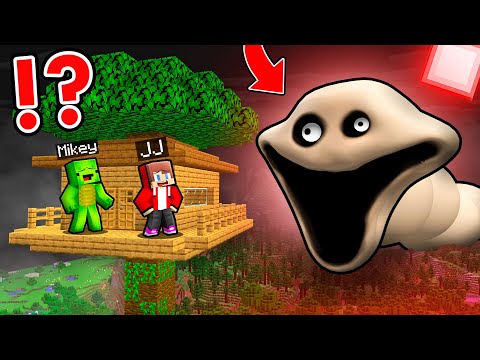 How JJ and Mikey Found The Biggest SCARY HUNGRY WORM in Minecraft! - Maizen