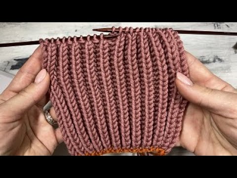 Вяжем спицами английскую резинку без накидов.