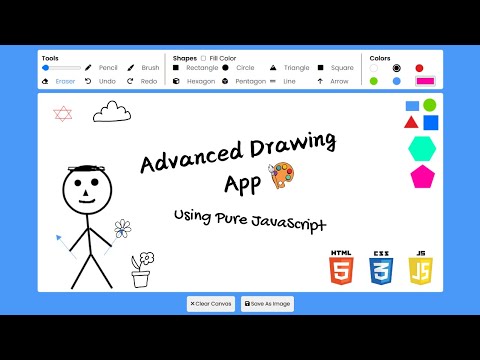 Build an Advanced Drawing App with HTML, CSS & JavaScript - Canvas API Tutorial!