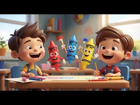 Three Little Toy Crayons Draw Draw Draw | Color Song & Counting for Kids