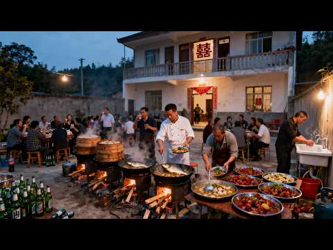 Prepare a feast for 200 villagers in a Chinese rural courtyard! Open-air kitchen! Only $40 per table