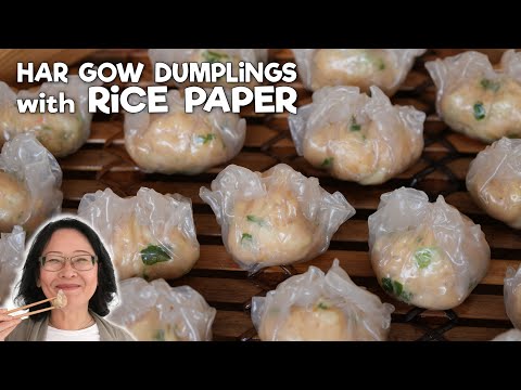 Shrimp & Chicken Dumplings with Rice Paper 🥟 Easy Har Gow + Shrimp Pancakes 🦐 Dim Sum at Home!
