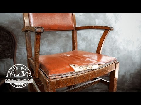 AMAZING Furniture RESTORATION of a 1950's Oak chair from the Ministry of Defence