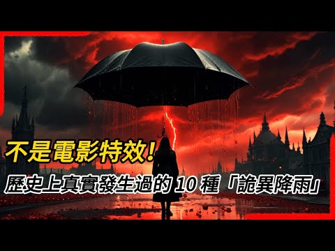 不是電影特效！歷史上真實發生過的 10 種「詭異降雨」#奇異天氣 #紅雨 #蜘蛛雨 #錢雨 #科學冷知識 #科普影片 #地球奧秘 #宇宙祕聞 #冷門歷史#weirdweather