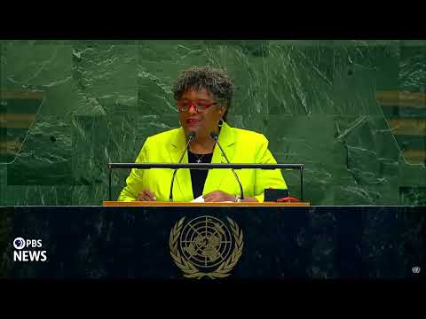 WATCH: Global society faces 'crisis of truth,' Barbado's Mia Mottley tells U.N. General Assembly