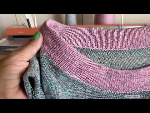KNITTING MACHINE neckline processing