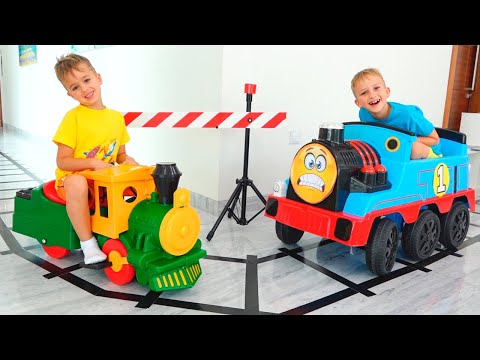 Vlad and Niki play with Toy Trains - Funny stories for kids