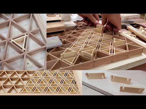 Taeho's Kumiko Club Part 4 [Making Goma kumiko (#쿠미코) pattern & 30° Sled] 30° #썰매만들기 -Kumiko How To-
