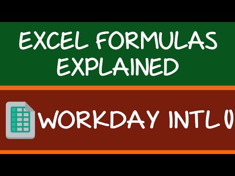WORKDAY INTL Formula in Excel