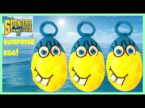 Giant Spongebob Play-Doh Surprise Egg Sponge Out of Water Invincibubble Blind Bags Mega Blocks