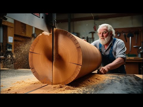 Incredible Process Of Making Furniture: 72-Year-Old Carpenter Joins Wood to Create Wavy Table Legs