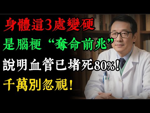 身體3個地方「變硬」，是腦梗來臨的警報！醫生警告：比體檢還準，千萬別忽視！#老年健康#健康知識 #健康养生#逍遙健康指南
