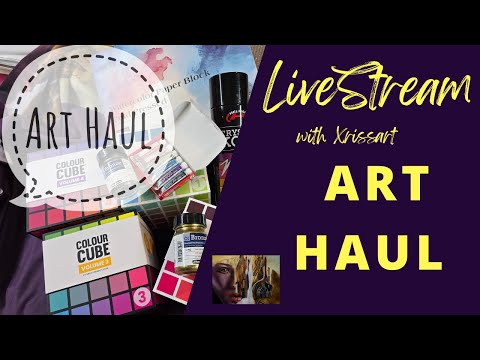 Livestream - Art Haul  Holbein Watercolours Colour Cubes Colouring Books