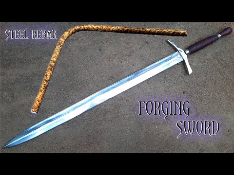 How to make a sword | Sword making |  Forging a SWORD out of Rusted Iron REBAR ⚔️🗡️🤺 #forging 