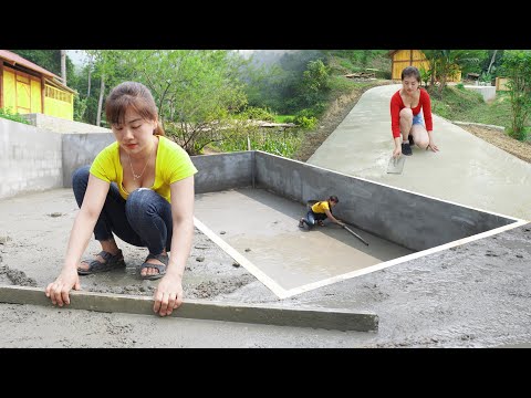 CEO Girl Leaves The City for The Forest: Build Concrete Road, Farm Gate & Fish Pond to Raise Fish