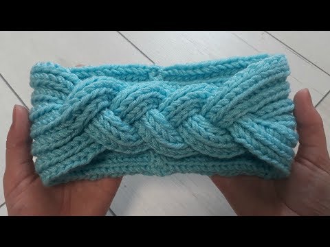 Повязка Коса. Вязание спицами. Мастер-Класс