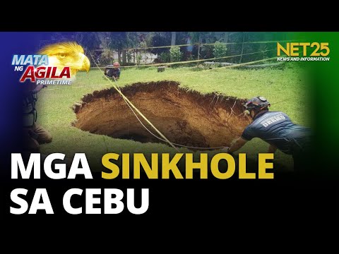 Mga sinkhole sumulpot matapos ang lindol sa Cebu