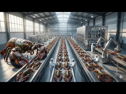 How Alaska Lobster Is Processed | Inside a Mega Seafood Processing Factory (ASMR)