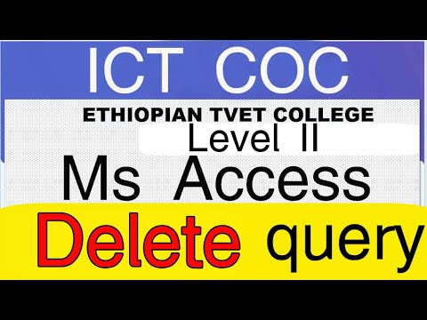 ICT Level 2 COC Exam sheet question Delete Query on MS Access 2007