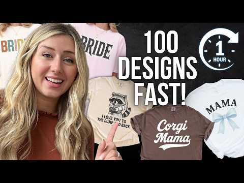 How to Create 100 T-shirt Designs in 1 Hour! (full tutorial)