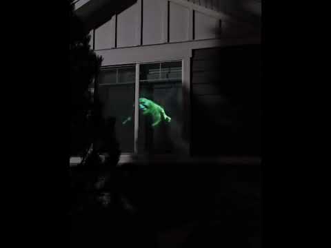 Having fun with a projector window decoration #ghostbusters #halloween #ghost