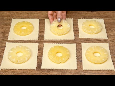 🍍 Sie haben Blätterteig und Ananas? Ein beliebtes Familienrezept in 10 Minuten!