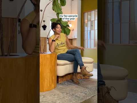 BEST ottoman upcycle🤩🌱 #diy #upcycle