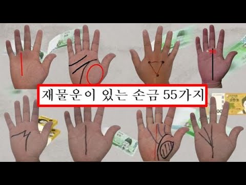 재물운이 있는 55가지 손금 - 이중에 적어도 1개는 내손에도 있다 (CC자막)