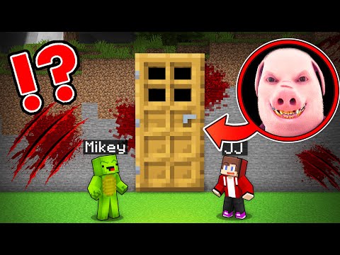 How JJ and Mikey Found JOHN PORK Inside Scary Door in Minecraft ? - Maizen