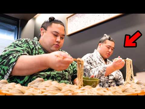 Hungry Sumo Wrestlers Ate 50 Soba Bowls🍜🏋️‍♂️