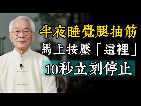 半夜睡覺腿抽筋，不一定是衰老！馬上按壓「這個地方」，只需10秒立刻見效。