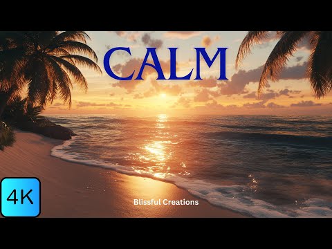 Relaxing Beach Ambience🌴I Immerse yourself in the soothing sound of waves I 4K I 1 hour screensaver