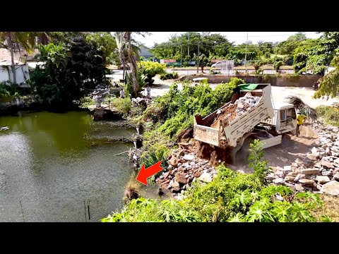 Full Processing Project Start & Completed 100% Landfill And Rock Delete Pond By KOMATSU Bulldozer