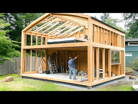 Man Builds Amazing Shed in His Backyard | Start to Finish by @WoodWorkerenginbircan