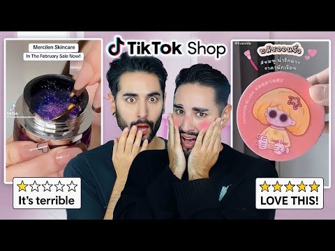 THESE ARE A SCAM! Trying VIRAL TikTok Shop Beauty Products 💜🖤 The Welsh Twins