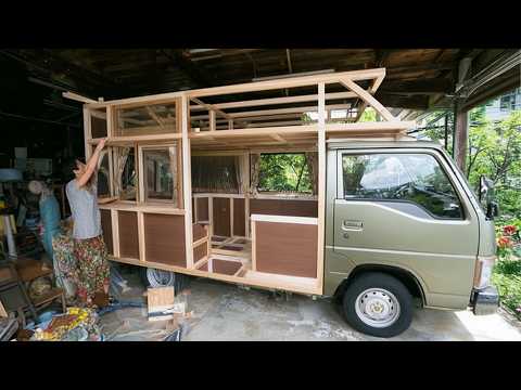 Man Turns Old Pickup Truck into STUNNING DIY CAMPER | Start to Finish by @yudai kawase