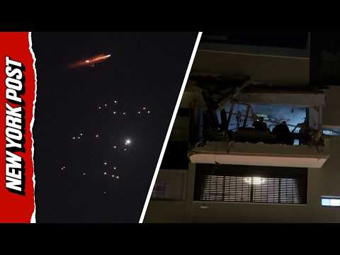 Moment Massive Iranian Cluster Missile Seen in Tel Aviv
