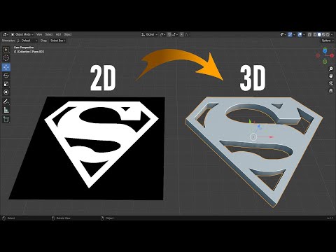 Blender Tutorial - Turn Any 2D Logo to 3D Model - Quick & Easy (Superman Edition)