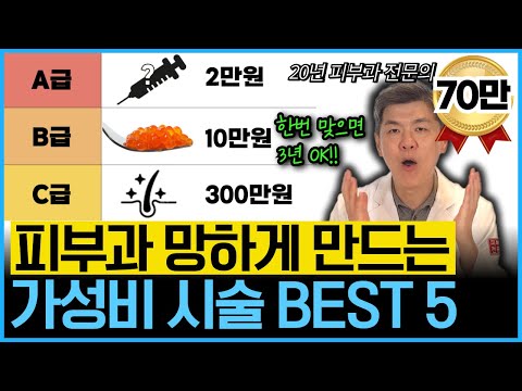 의사들만 몰래받는 S급 가성비! 수백만원 아끼는 만족도 가장 높은 시술을 20년차 피부과 전문의가 알려드립니다.