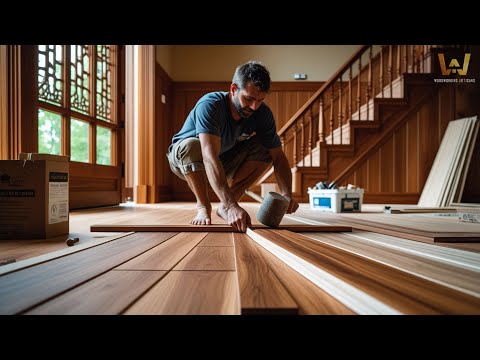Unbelievable Craftsmanship – Watch A Carpenter Install A Massive Natural Wood Floor To Perfection