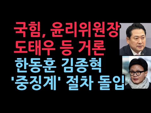 국힘, 윤리위원장 추천 받았다. 도태우 등 거론, 한동훈 김종혁 '중징계' 처리 (2025.12.18)