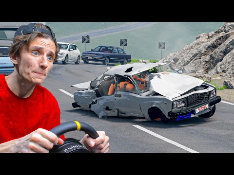 The guys in the Zhiga crashed off a cliff...! | BeamNG.drive