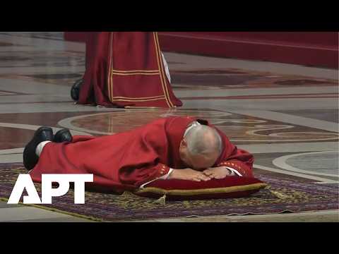 WATCH: Pope Leo XIV Lies Prostrate In Prayer During Good Friday Service At St Peter’s Basilica | APT