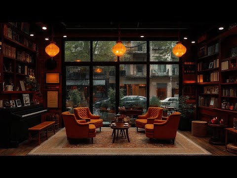 Book Coffee Shop with  Smooth Jazz Music for Studying, Focus & Relaxation