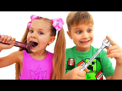 Diana dan Roma belajar membedakan yang bisa dimakan dari yang tidak bisa dimakan