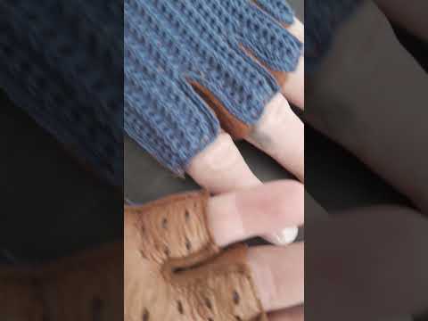 Fingerless Crochet Peccary Gloves #handupgloves #leathergloves #fashion #drivinggloves #automobile