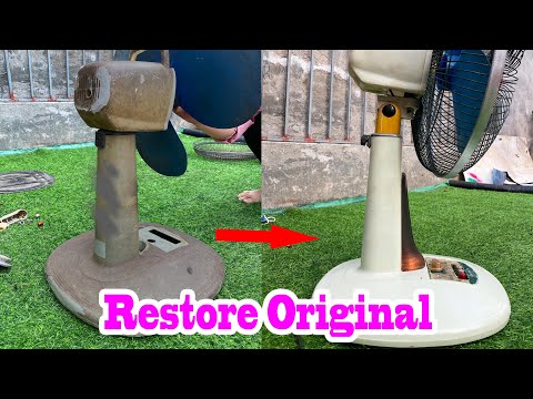 Restore original old and rusty table fan 🛠Table fan repair 🛠  restore electric fan