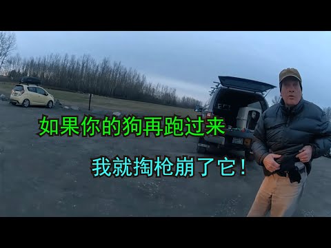 主人遛狗不牵绳，大爷可不惯着它，美国警察来了也不好使