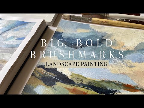 Abstract Landscape Painting - Big, Bold Brushmarks - Realtime, Relaxing Paint Along