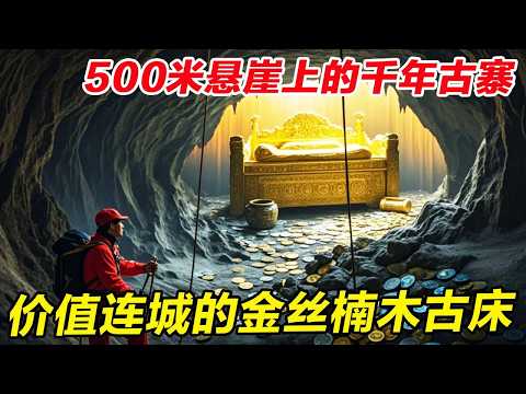 A young man explored an ancient fort on a 500-meter cliff and he found an intact bed made of gold-